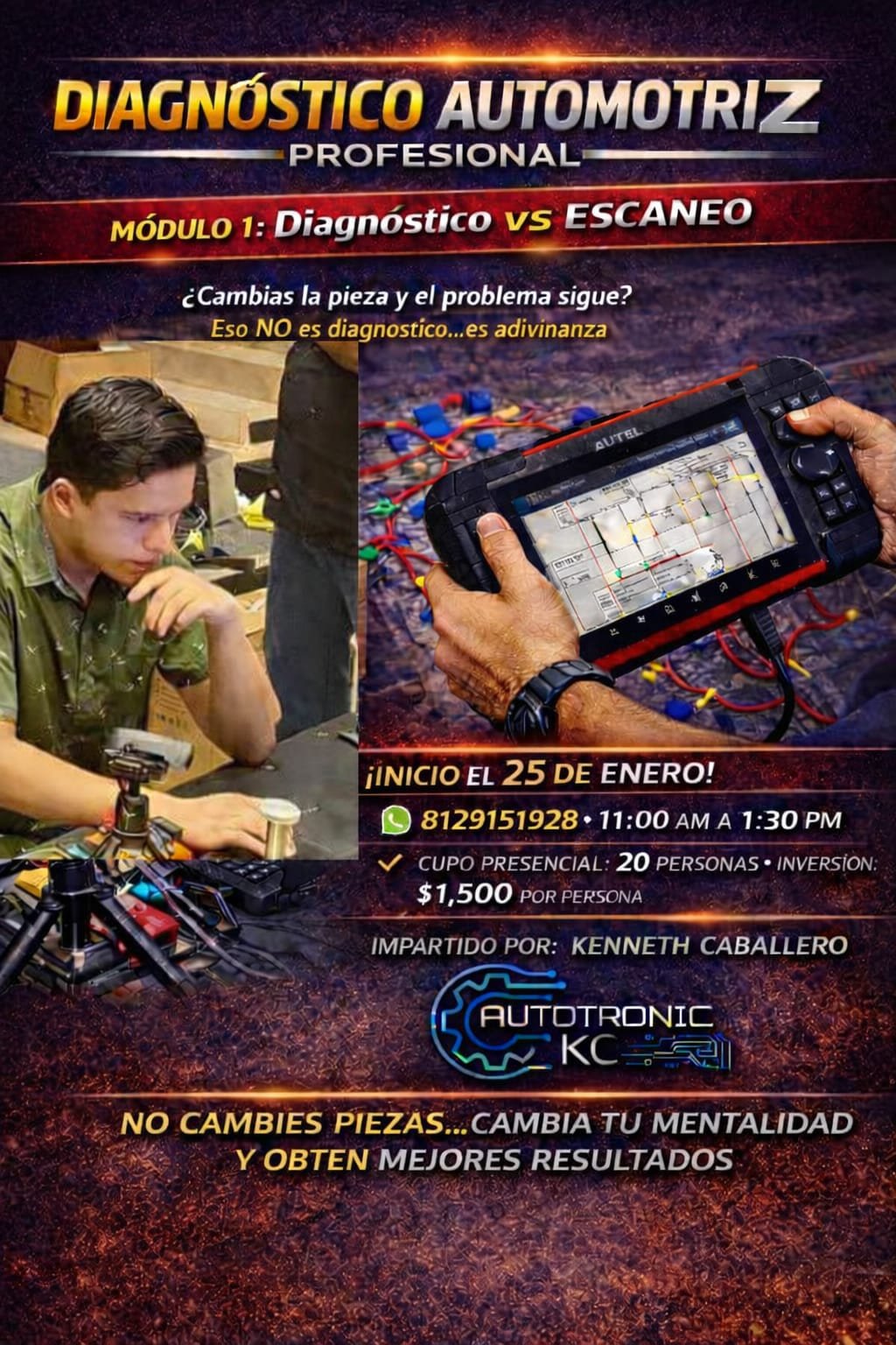 Curso diagnostico automotriz profesional modulo 1 diferencia entre escaneo y diagnostico Autotronic KC
